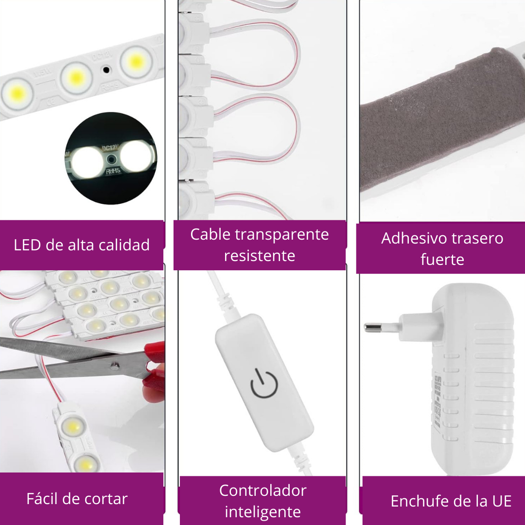 Luces LED de espejo 14 modulos